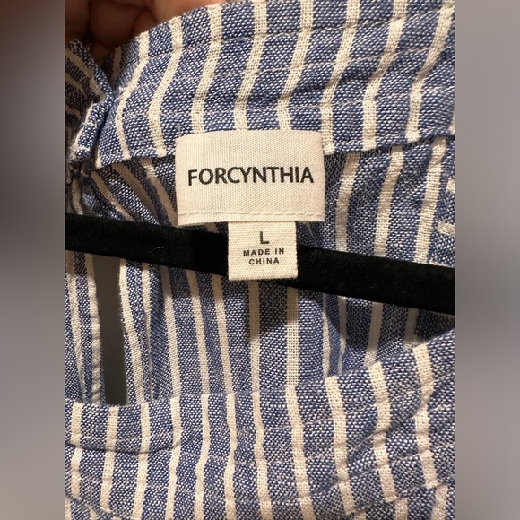 FORCYNTHIA Linen Blend Sleeveless Button Lagenlook Dress , size Large - Picture 4 of 7